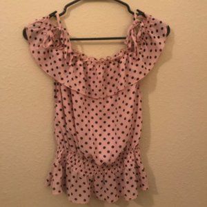 Blush colored Polka Dots Crop Top